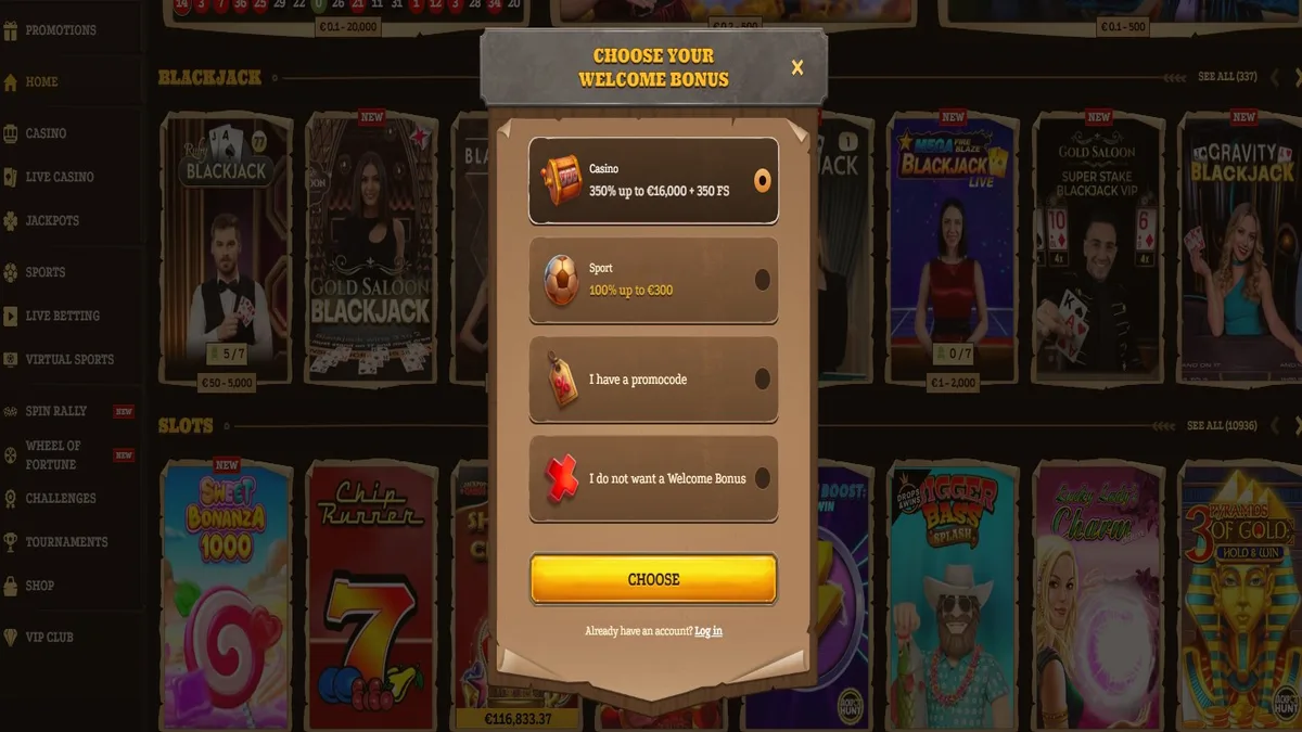Lizaro Casino spelbibliotheek